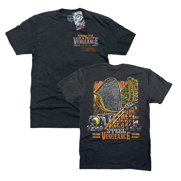 Cedar Point Steel Vengeance Coaster Stamp Tee