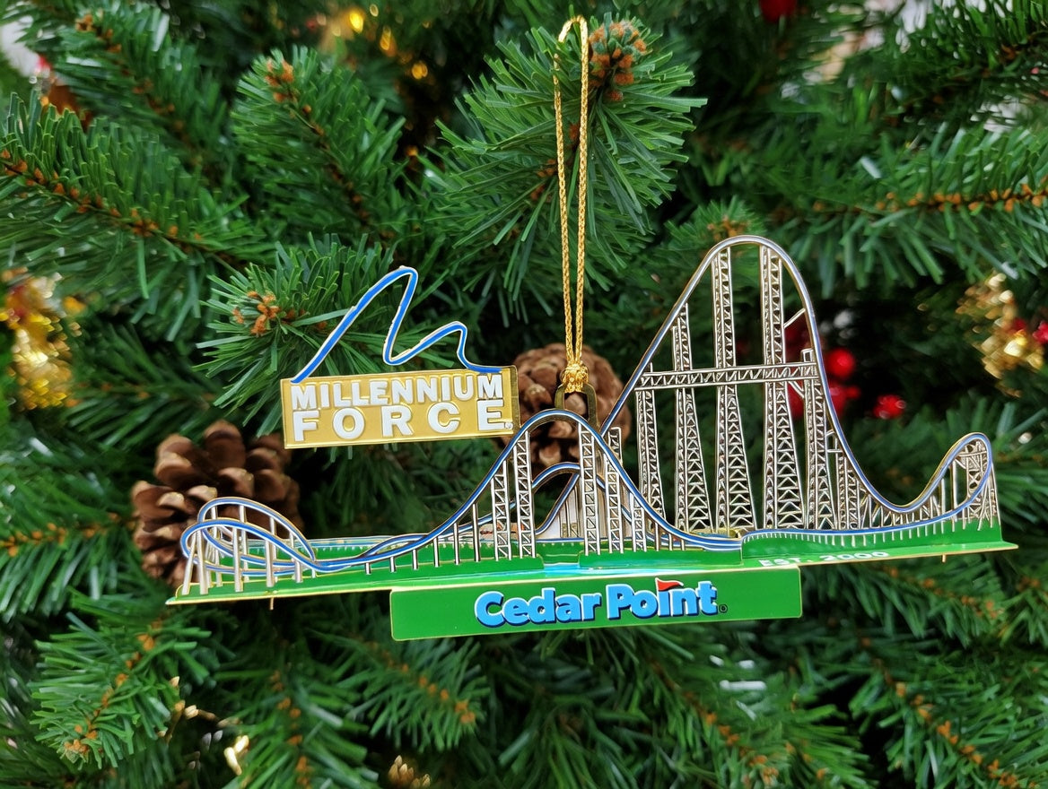 Cedar Point Millennium Force Brass Ornament
