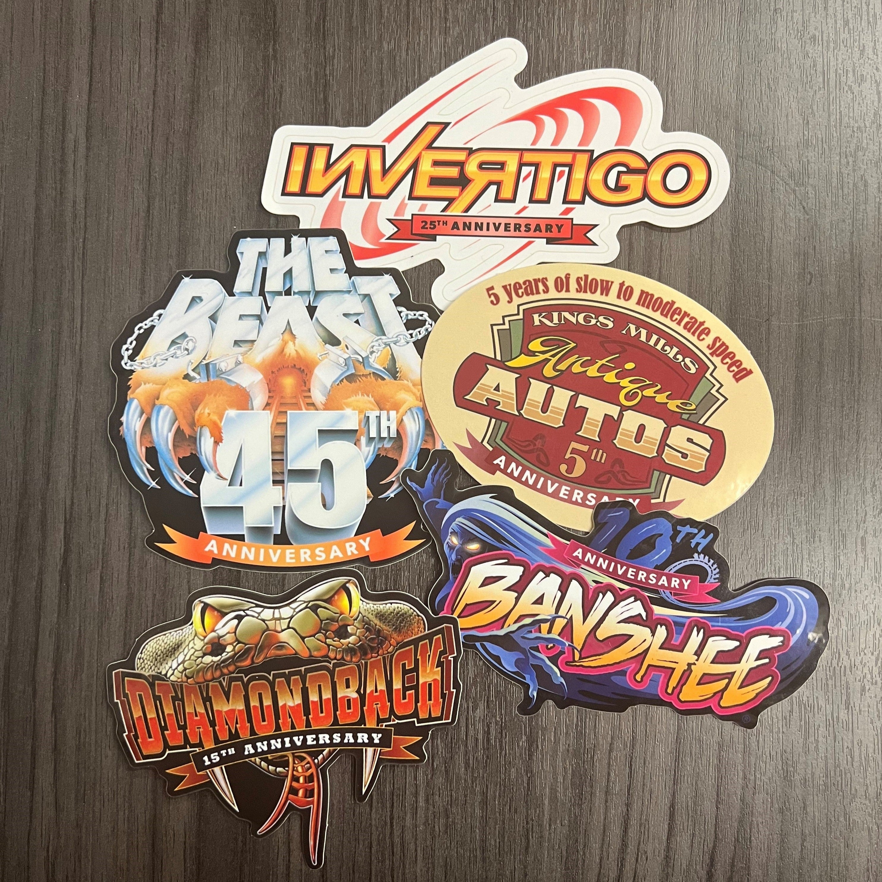 Kings Island Ride Anniversary Sticker Pack