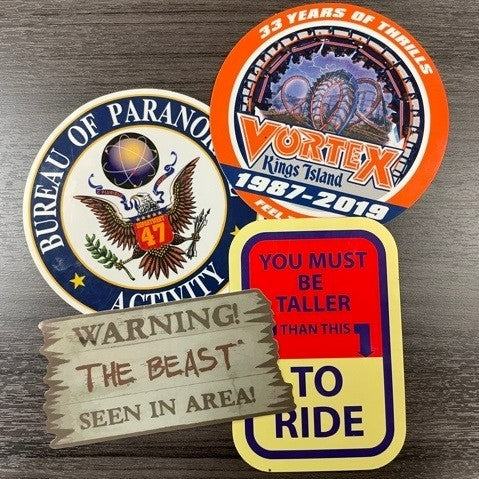 Kings Island 4-Pc Park Signs Sticker Pack