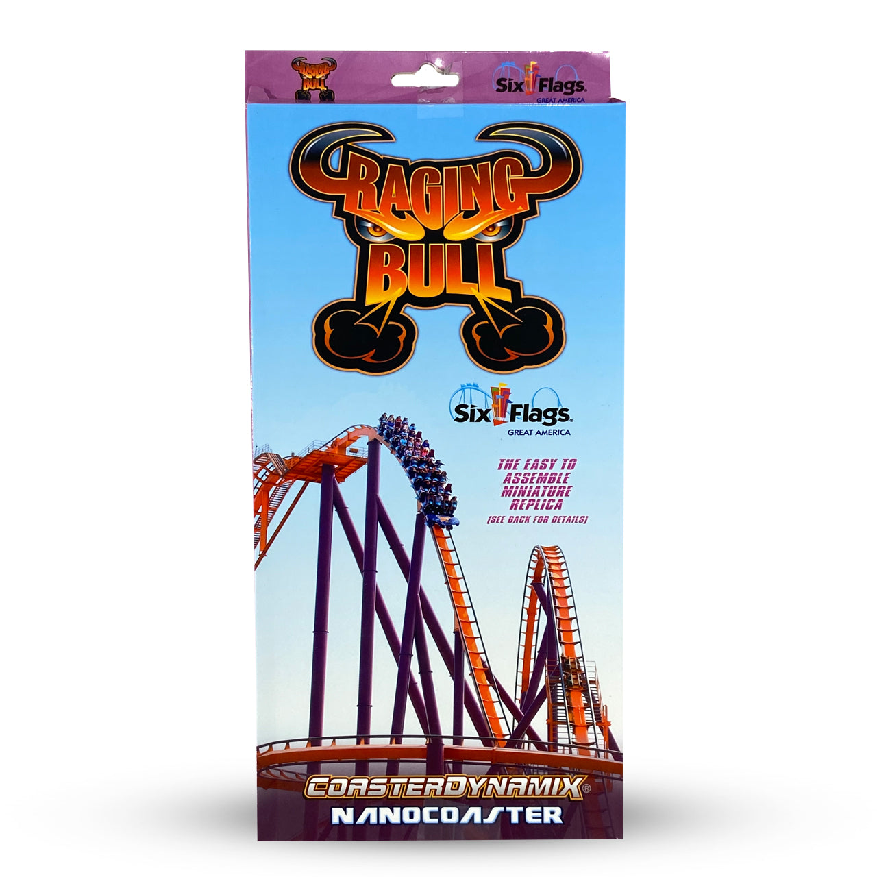 RAGING BULL SIX FLAGS GREAT AMERICA SIX FLAGS NANOCOASTER PACKAGE